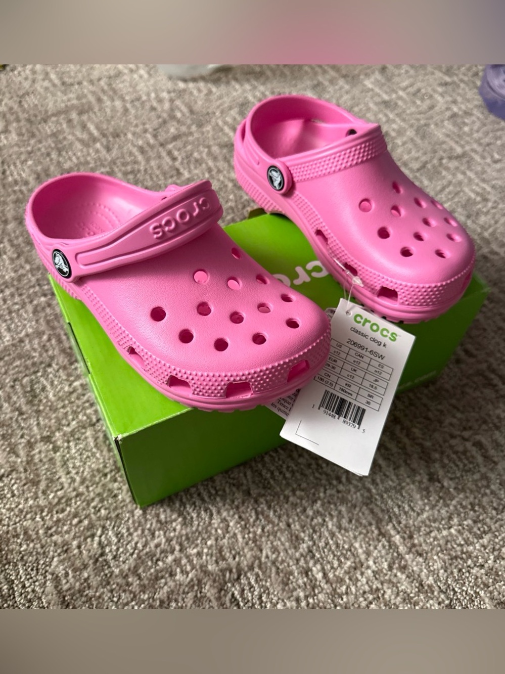 CROCS Kids Classic Clog in Hot Pink size C12